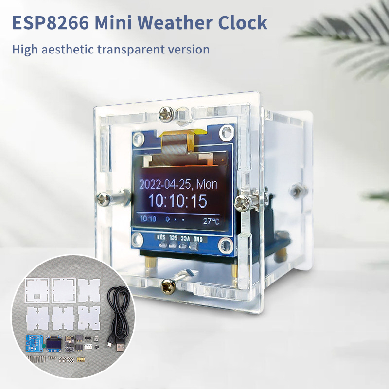 Diy Electronics Soldering Kit - Kit d'horloge météo miniature ESP8266 -