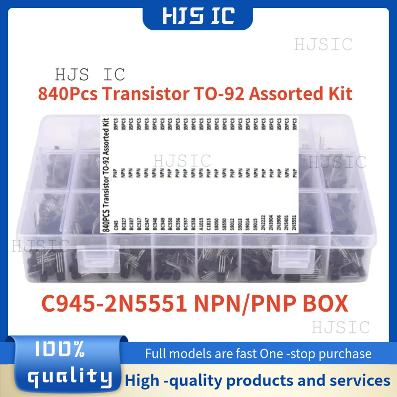 Mosfet Transistor Set - Kit d'assortiment de transistors PNP/NPN, 840