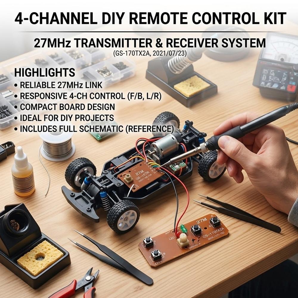 Kit de télécommande 27 MHz 4 c - Diy Electronic Modules avis et prix